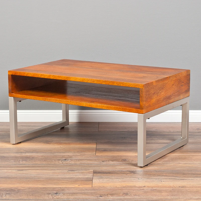 Couchtisch BOW 80cm aus Mangoholz Stone-M