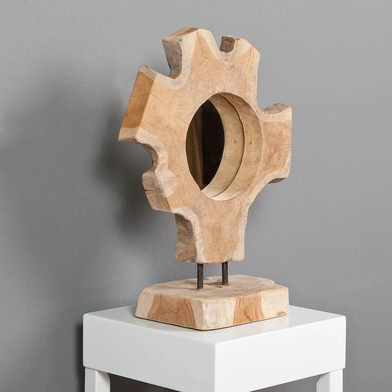 Spiegel KAKI aus Teakholz mit Holzfuß ca.55cm