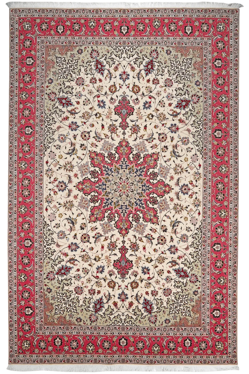 Tabriz 50 Raj · Handgeknüpft – Beige, 307x200 cm