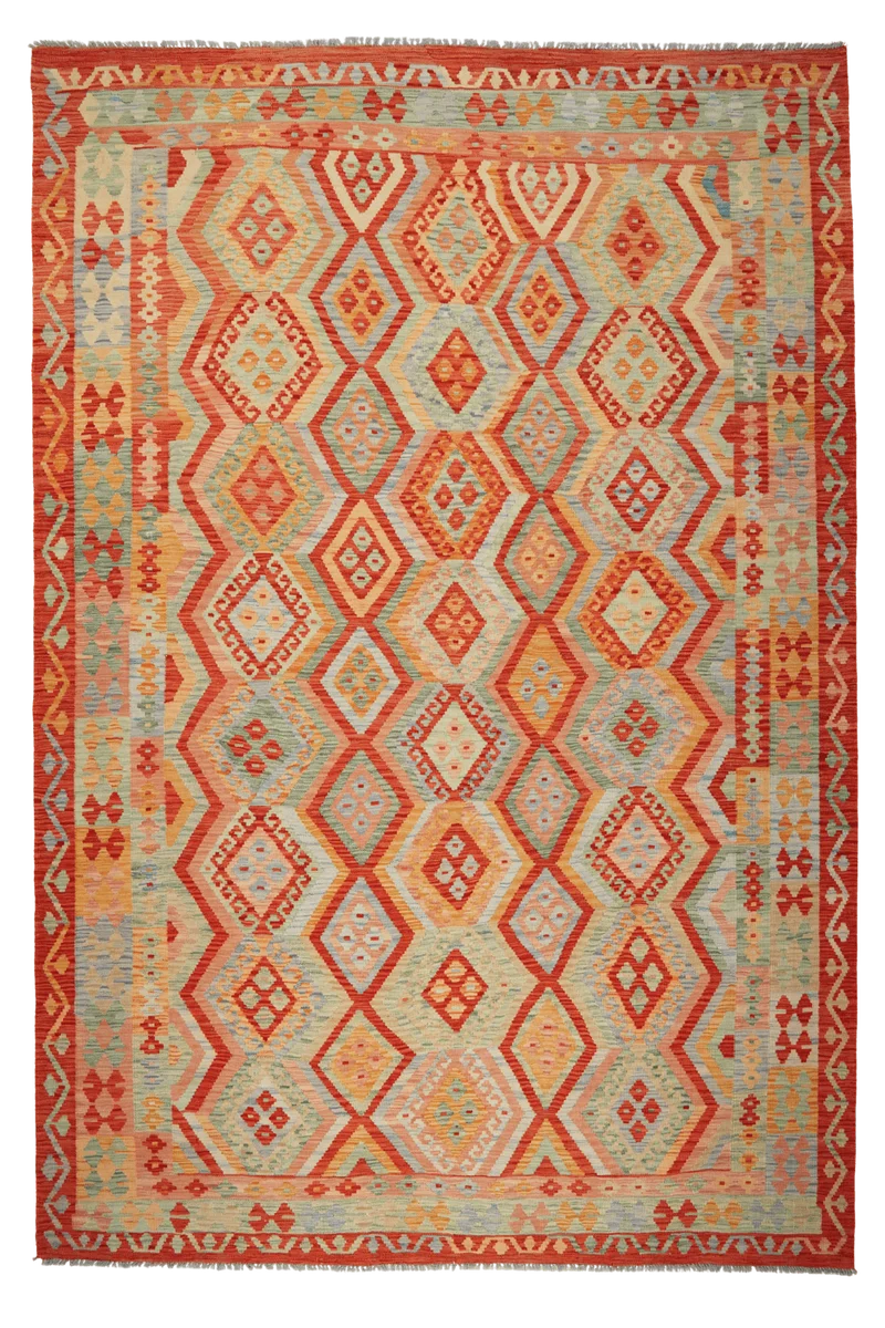 Kelim · Handgewebt – Orange, 299x206 cm