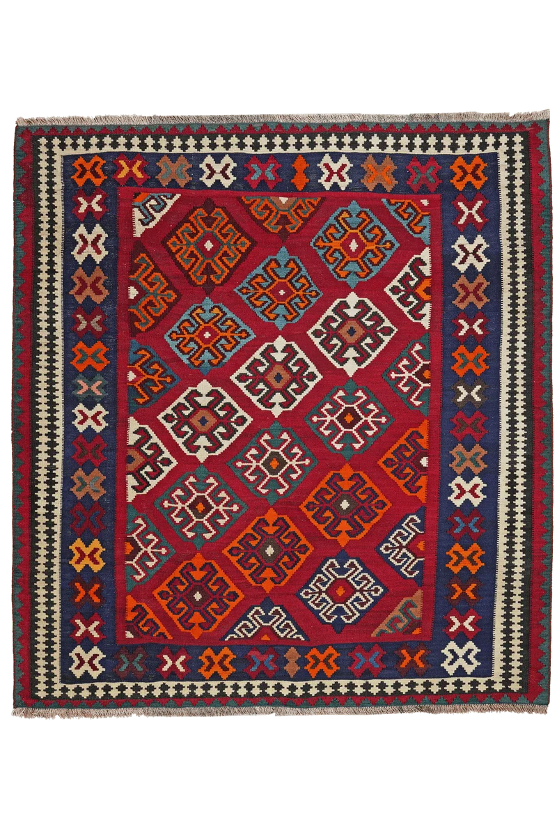 Kelim Gashgai Old · Handgewebt – Rot, 172x158 cm