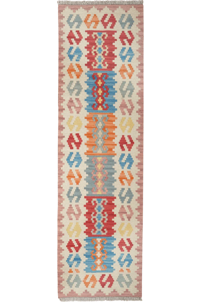 Kelim Gashgai · Handgewebt – Bunt, 194x57 cm