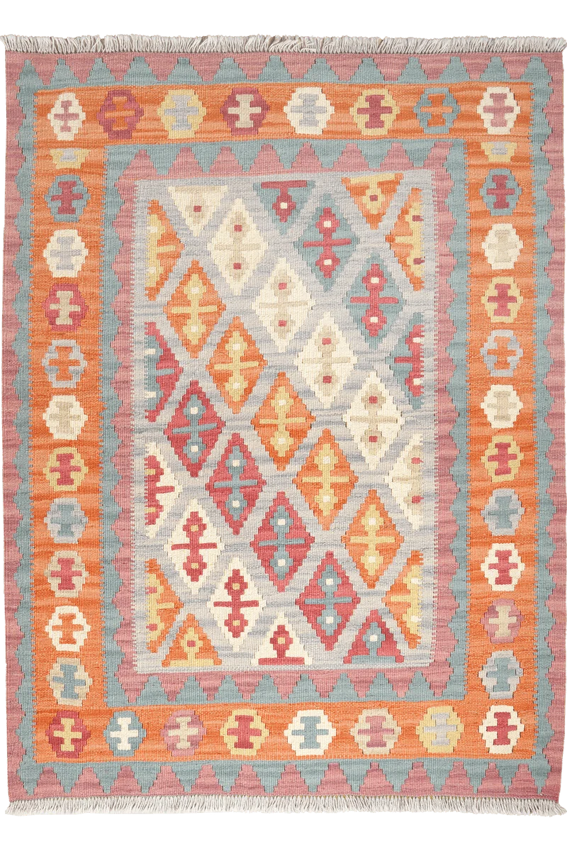 Kelim Gashgai · Handgewebt – Grau, 148x109 cm