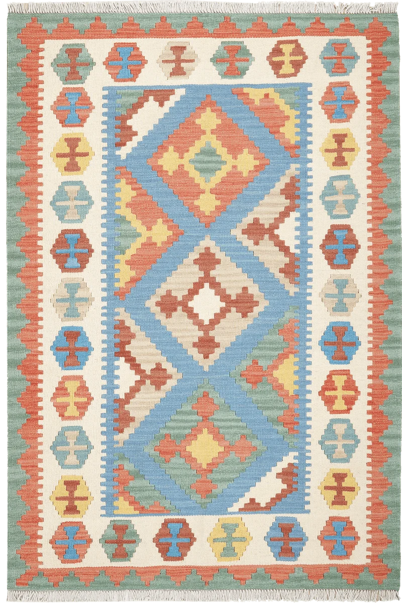 Kelim Gashgai · Handgewebt – Blau, 157x105 cm