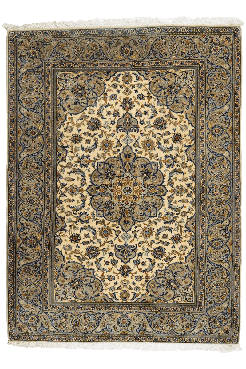 Kashan · Handgeknüpft – Beige, 193x143 cm