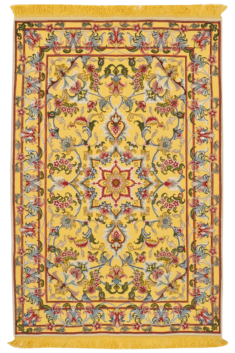 Tabriz 50 Raj · Handgeknüpft – Gelb, 148x99 cm