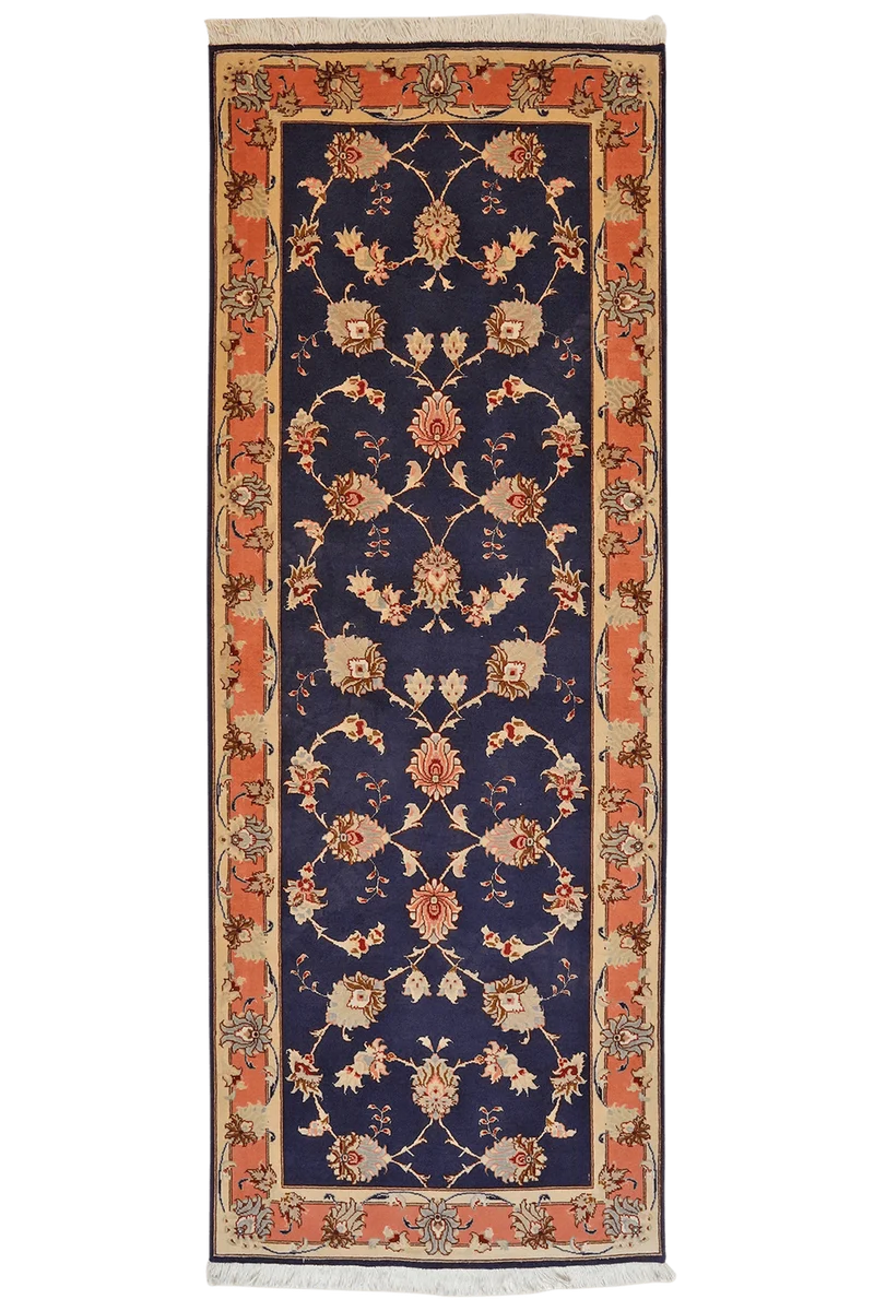 Tabriz 50 Raj · Handgeknüpft – Blau, 201x75 cm