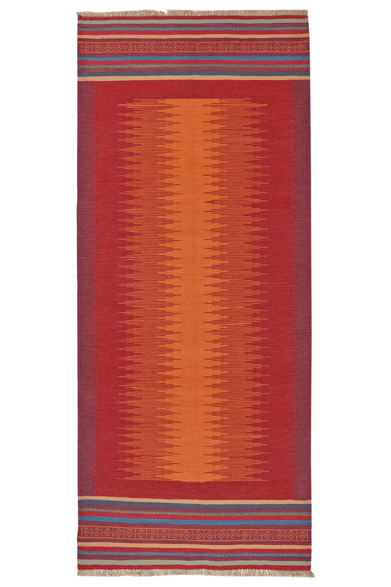 Kelim Gashgai · Handgewebt – Orange, 248x107 cm