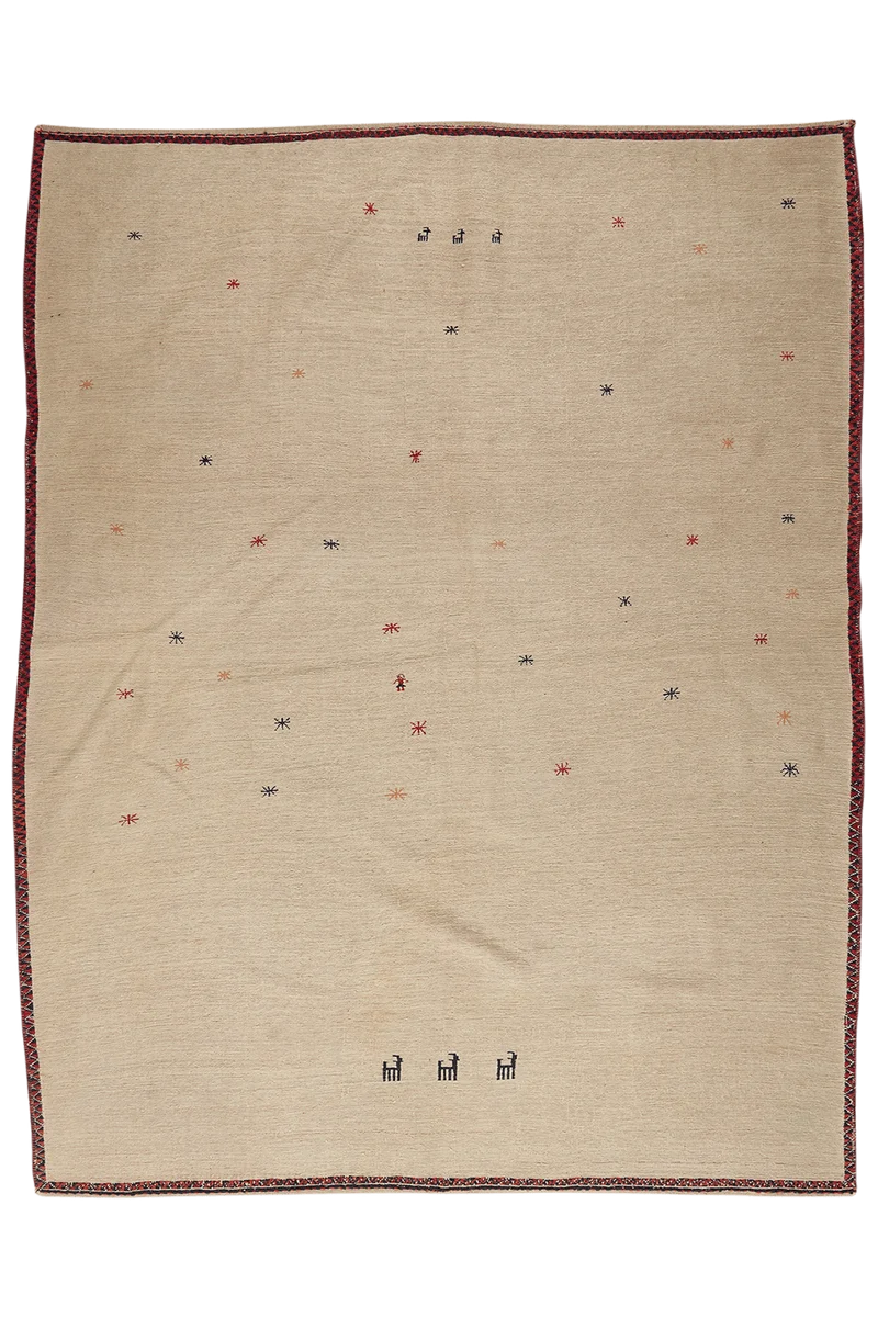 Kelim Gashgai · Handgewebt – Beige, 195x150 cm