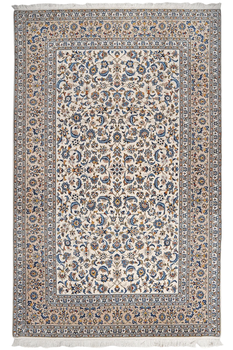 Kashan · Handgeknüpft – Beige, 300x191 cm