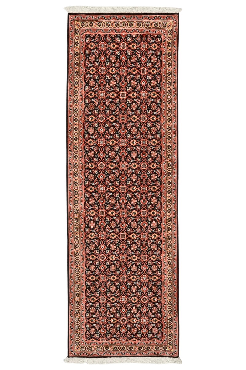 Tabriz 50 Raj · Handgeknüpft – Schwarz, 200x64 cm