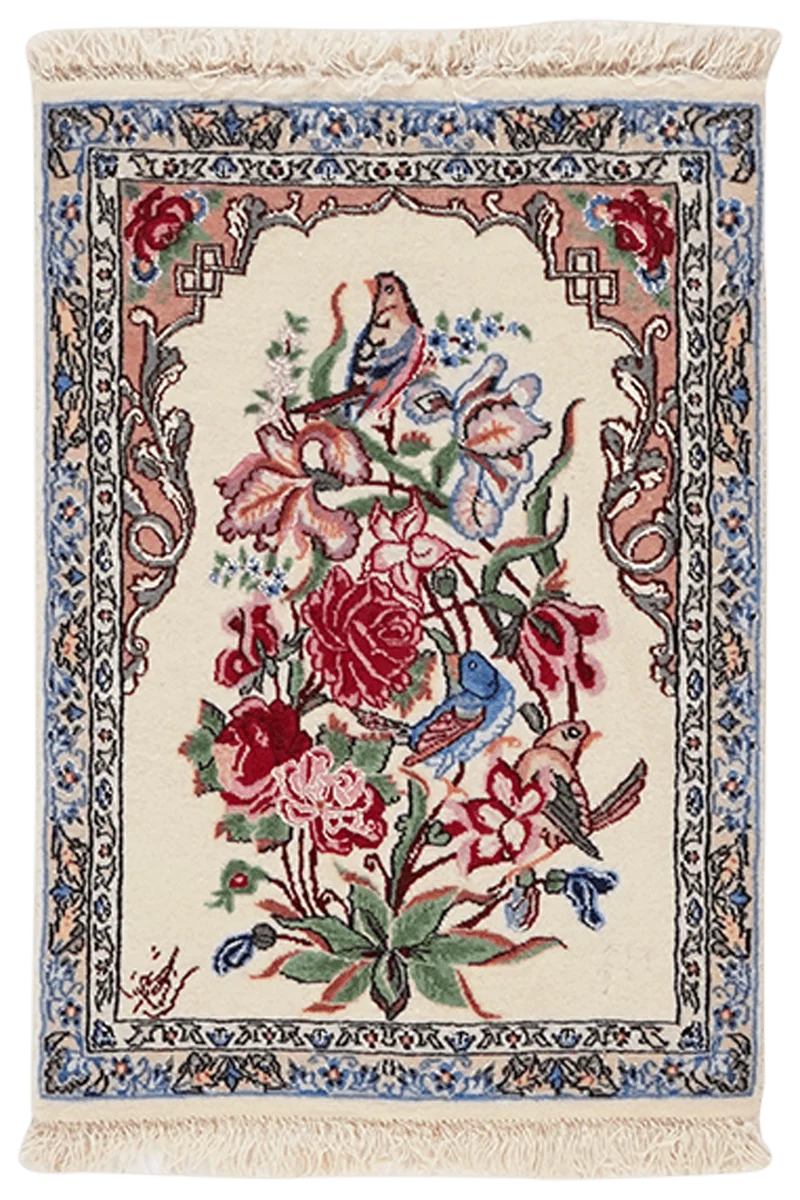 Isfahan · Handgeknüpft – Beige, 53x37 cm