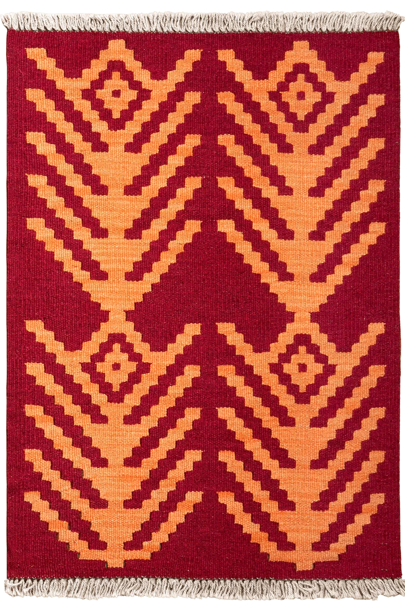 Kelim Gashgai · Handgewebt – Orange, 90x65 cm