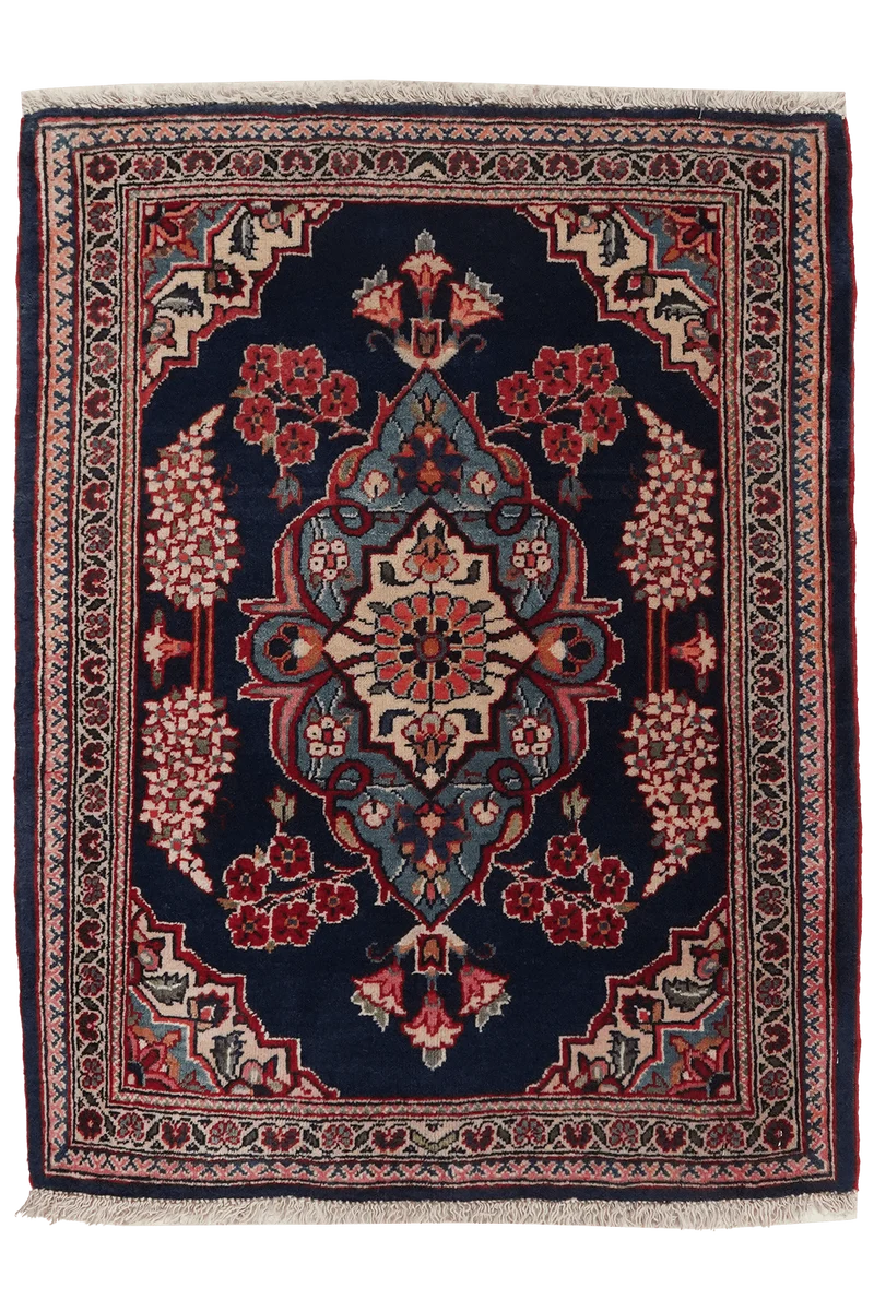Kashan · Handgeknüpft – Blau, 82x63 cm