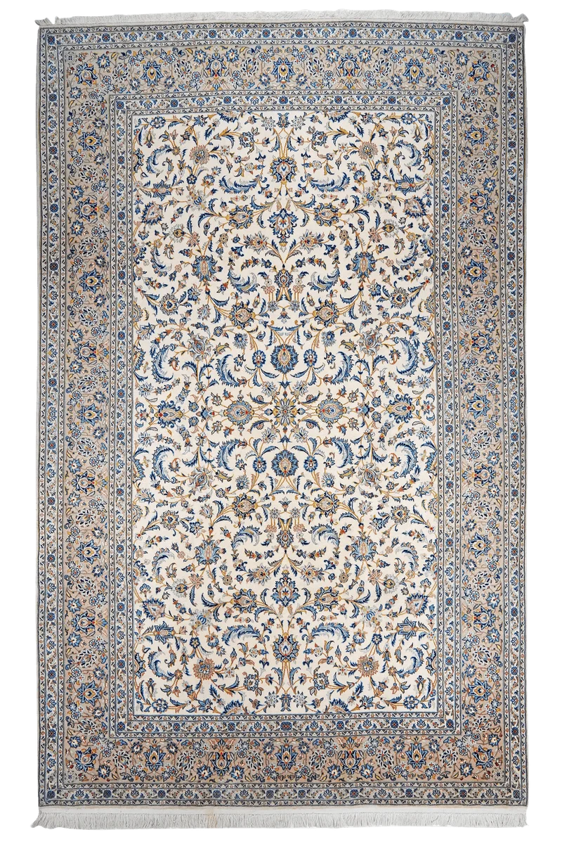 Kashan · Handgeknüpft – Beige, 333x206 cm
