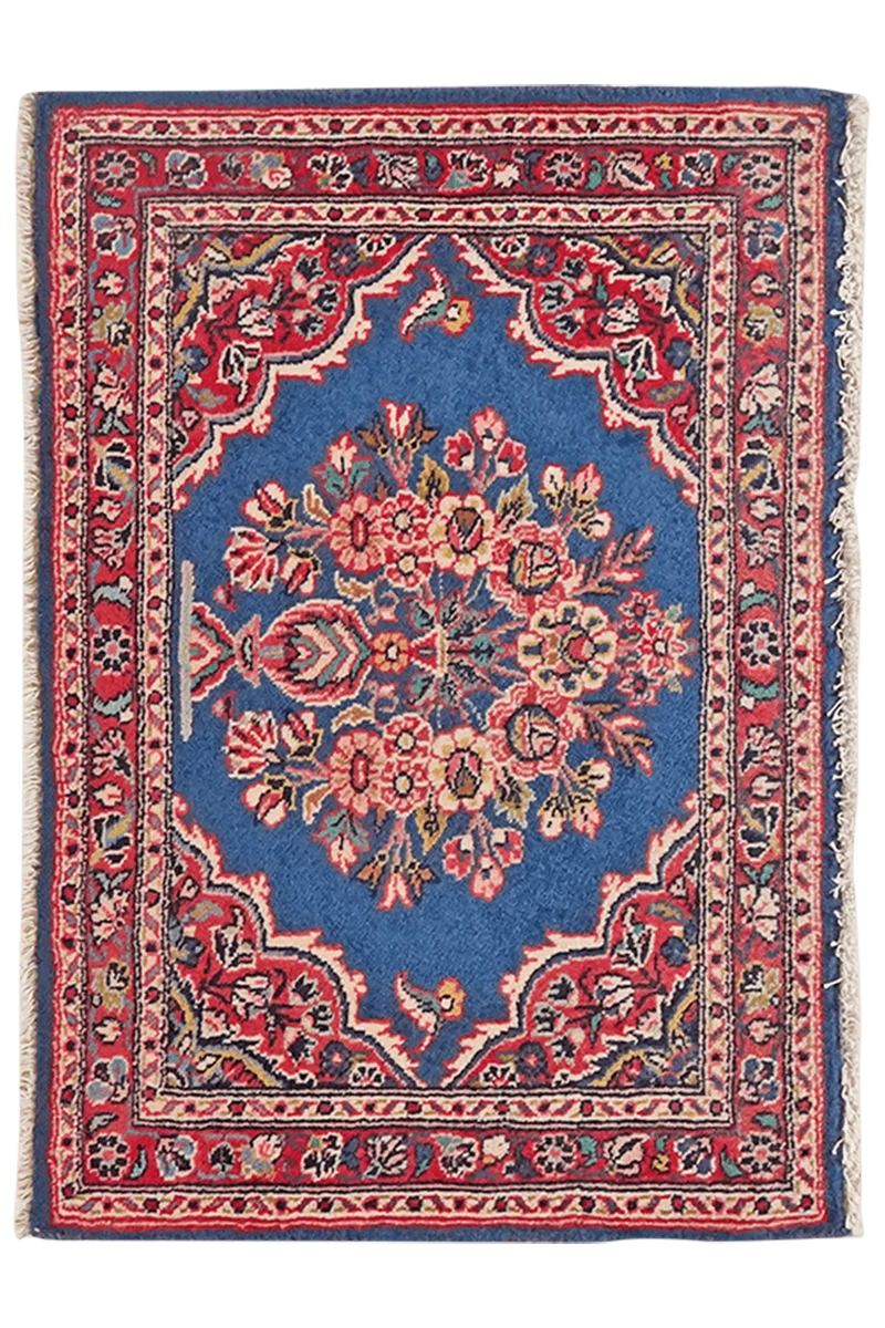 Kashan · Handgeknüpft – Blau, 54x77 cm