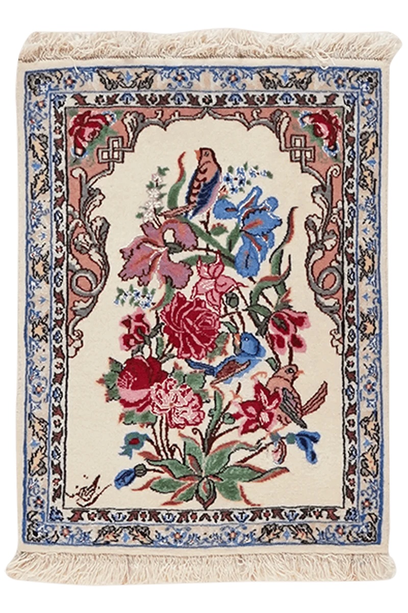 Isfahan · Handgeknüpft – Beige, 51x39 cm
