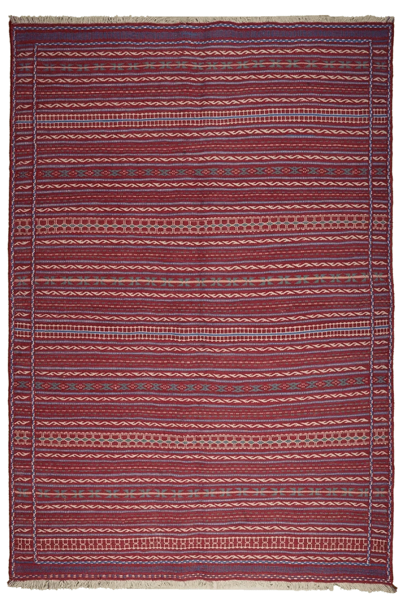 Kelim Kordi · Handgewebt – Rot, 243x167 cm