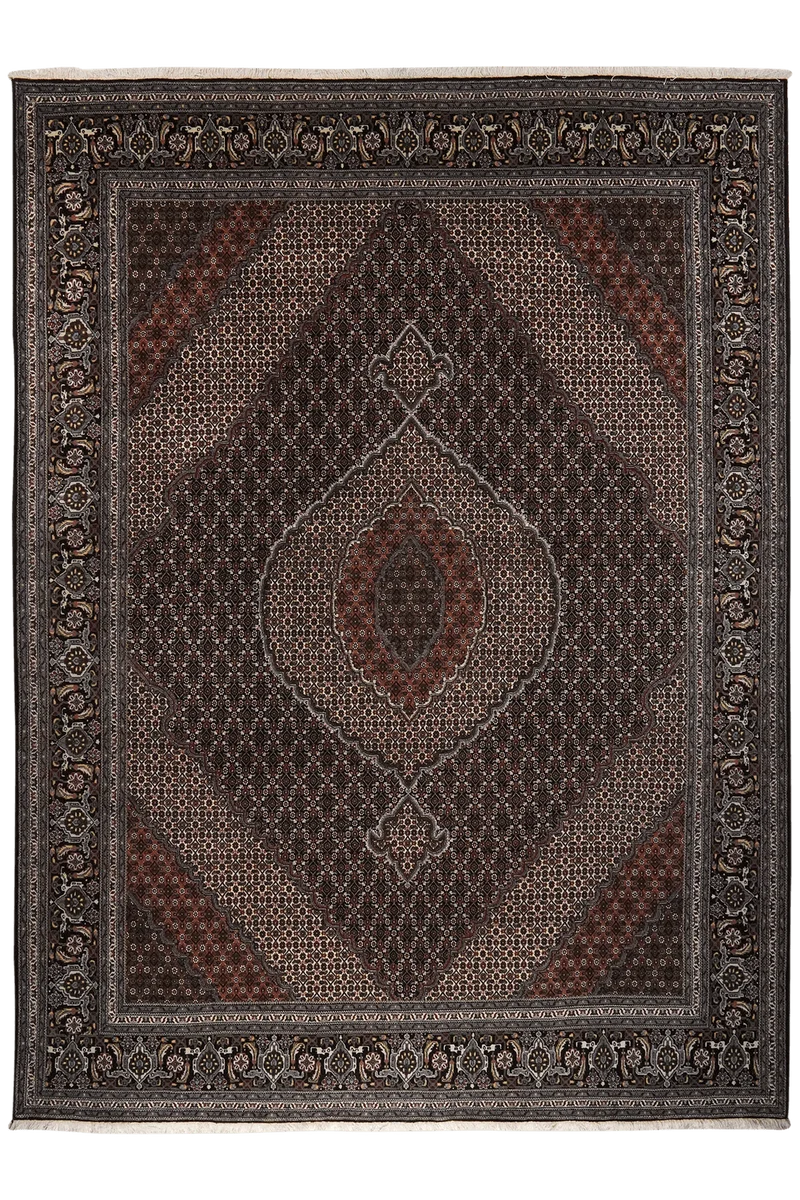 Tabriz 40 Raj · Handgeknüpft – Schwarz, 341x251 cm