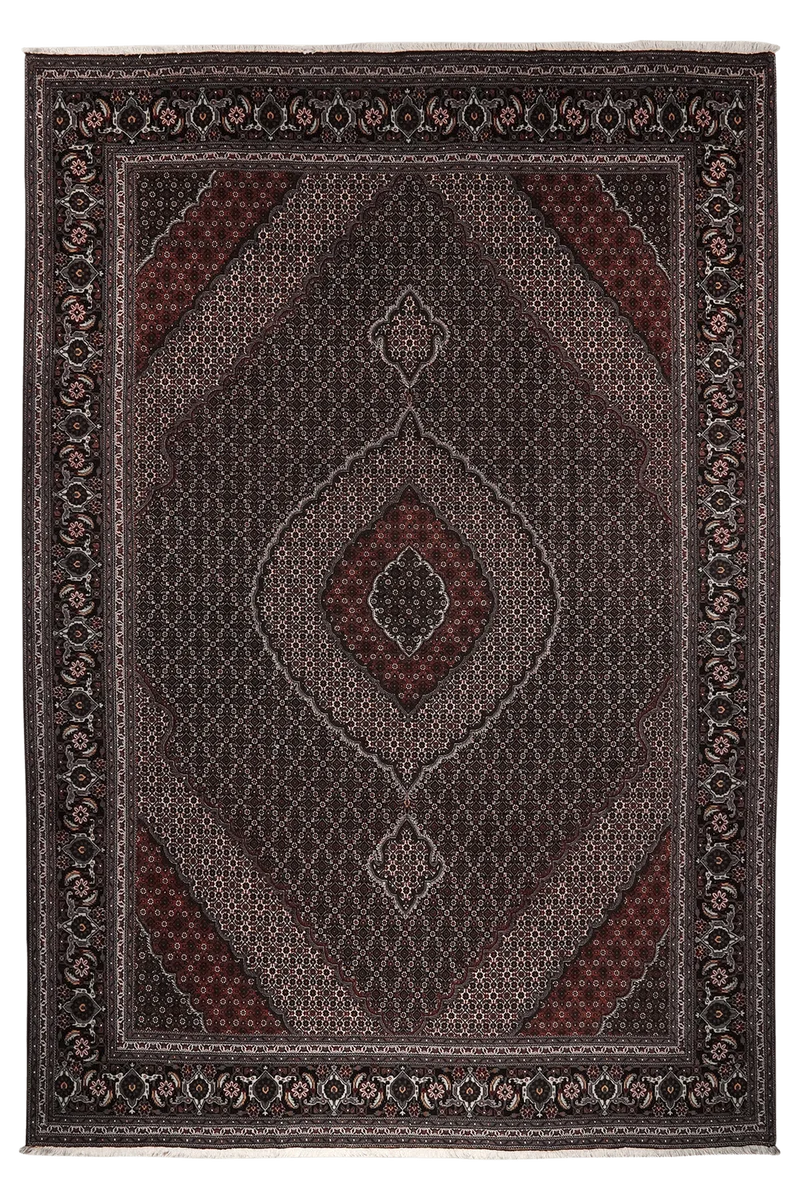 Tabriz 40 Raj · Handgeknüpft – Schwarz, 359x250 cm