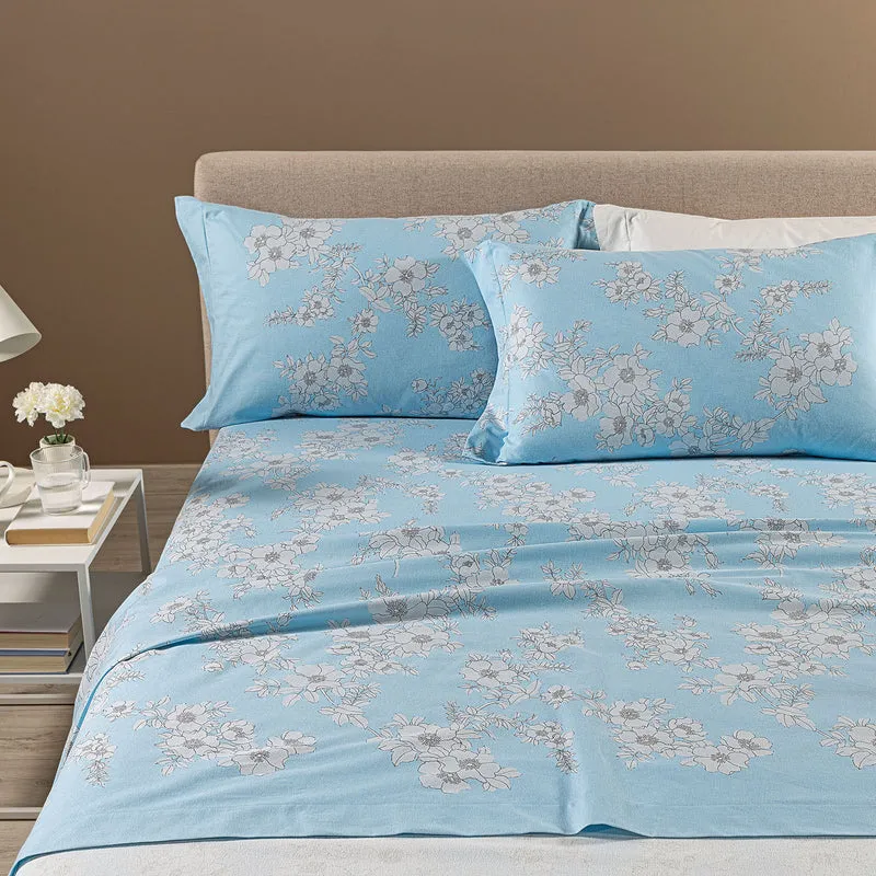 Completo Lenzuola Serenity Floreale in Flanella
