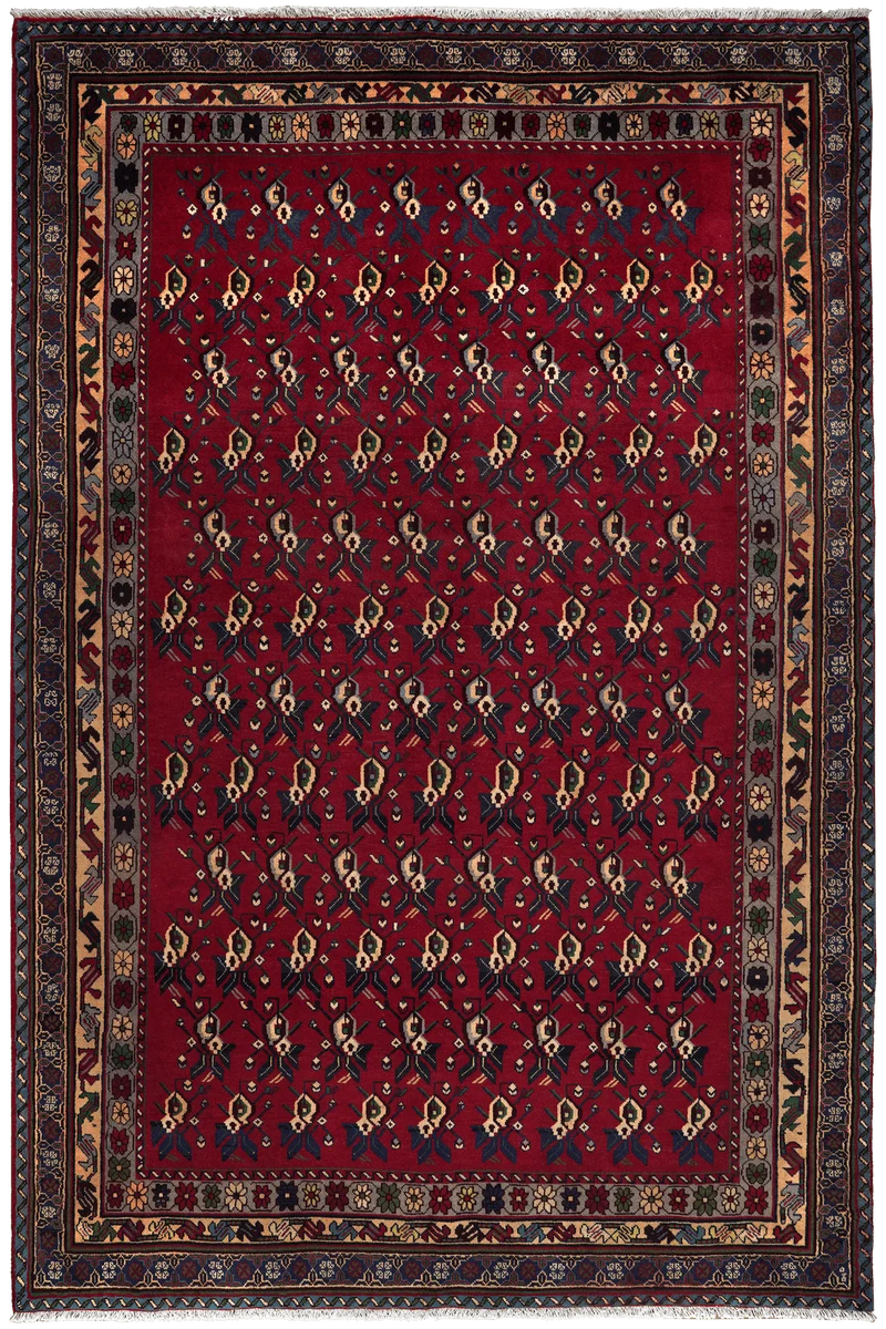 Afshar · Handgeknüpft – Rot, 296x198 cm