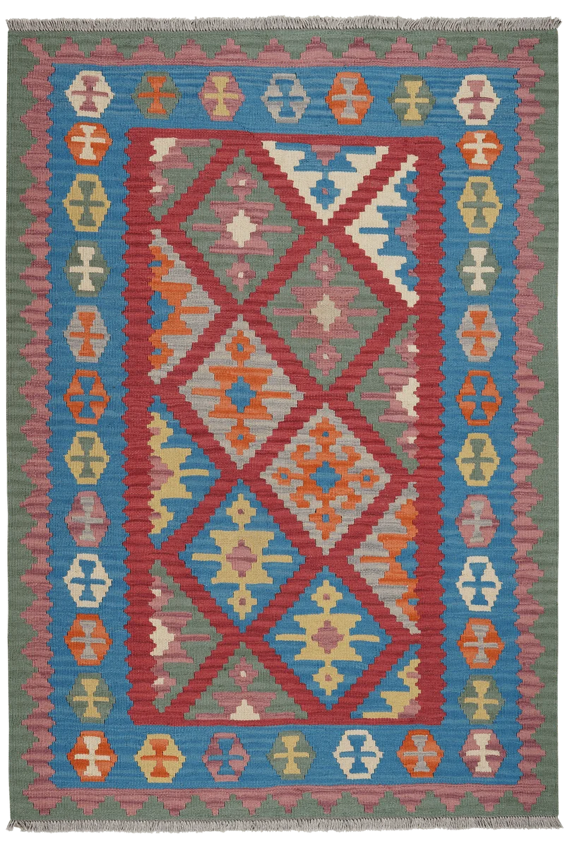 Kelim Gashgai · Handgewebt – Rot, 183x131 cm