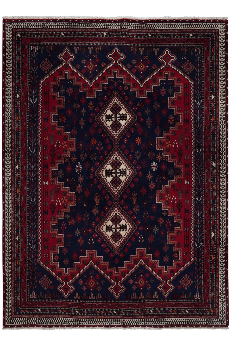 Afshar · Handgeknüpft – Blau, 241x176 cm