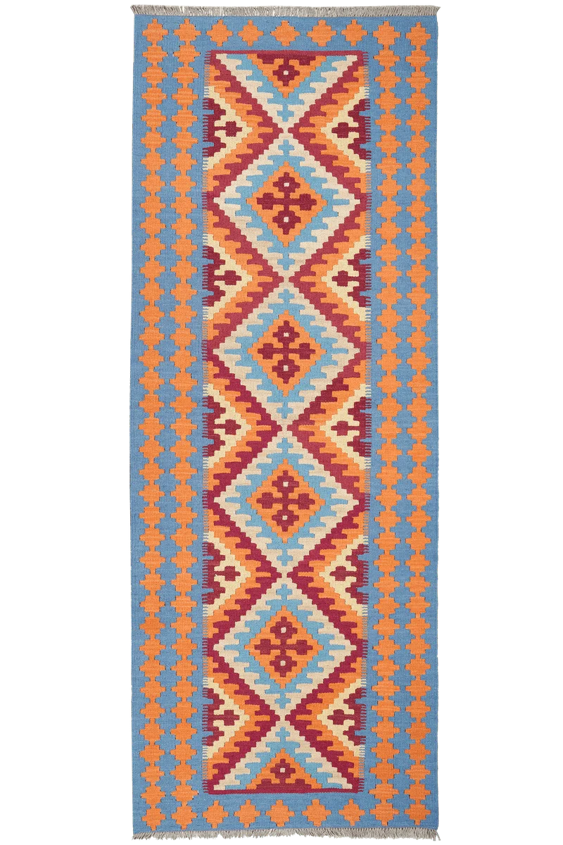 Kelim Gashgai · Handgewebt – Beige, 240x86 cm