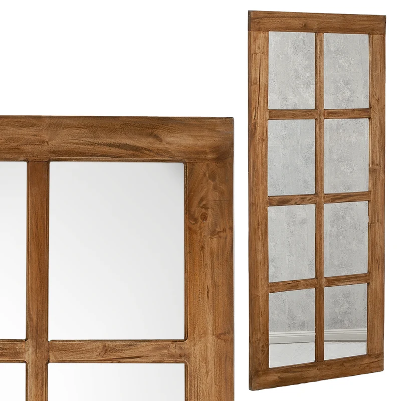 Landhaus Spiegel WINDOW Antik-Natural ca. 180x80cm Holzrahmen