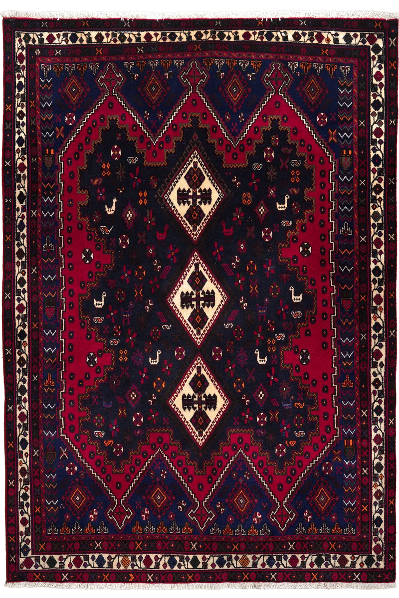 Afshar · Handgeknüpft – Rot, 230x160 cm