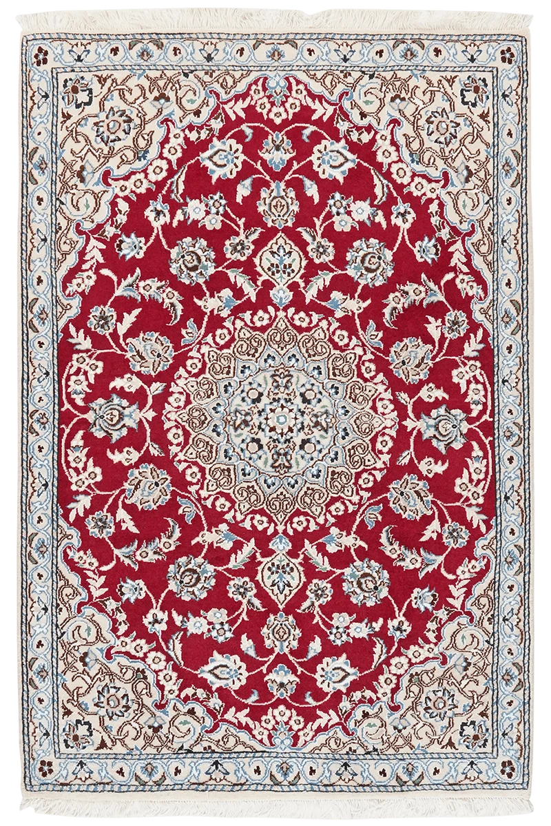 Nain 9La · Handgeknüpft – Rot, 133x88 cm