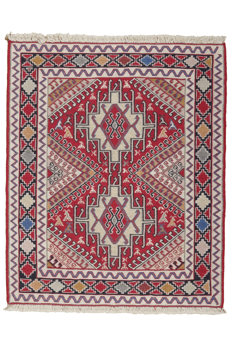 Sumak Shahsavan · Handgewebt – Beige, 96x80 cm