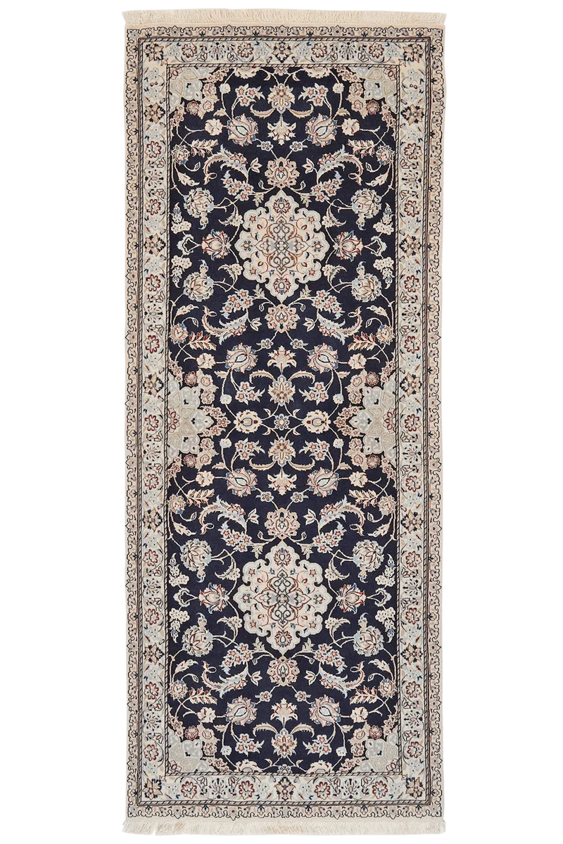 Nain 6La · Handgeknüpft – Blau, 203x80 cm