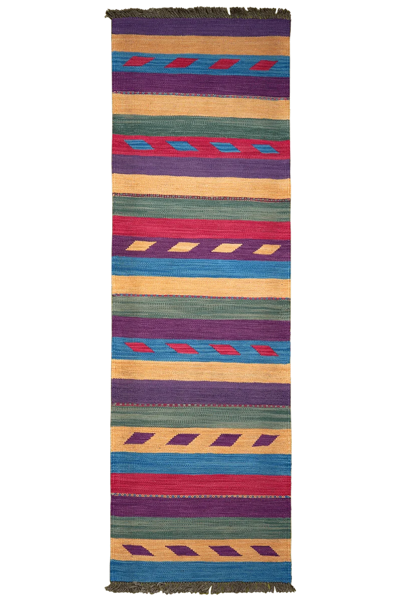 Kelim Gashgai · Handgewebt – Bunt, 196x60 cm