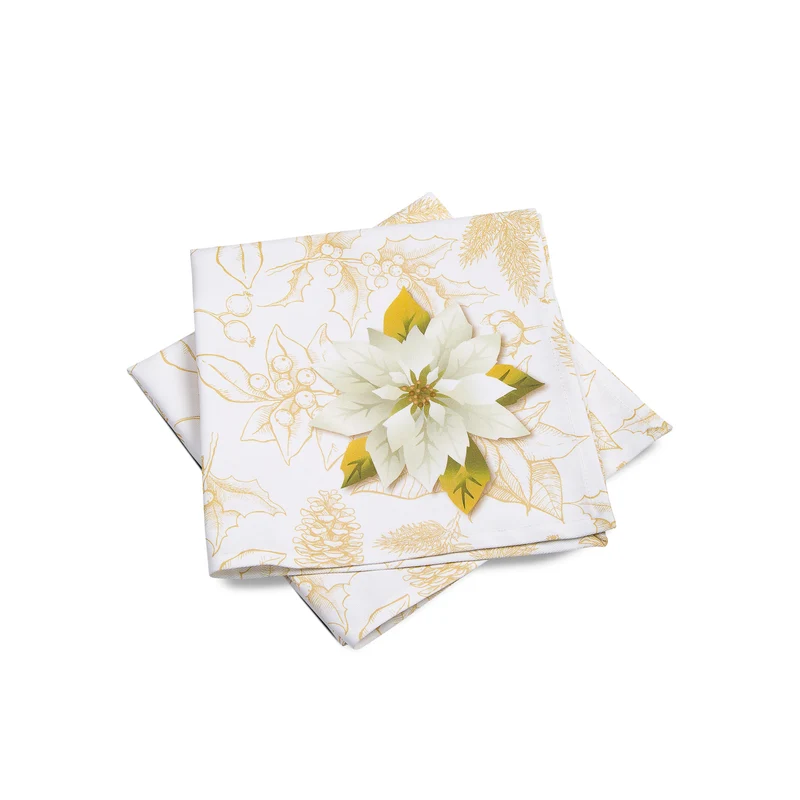 Set 2 Tovaglioli stella bianca Floreale in Cotone