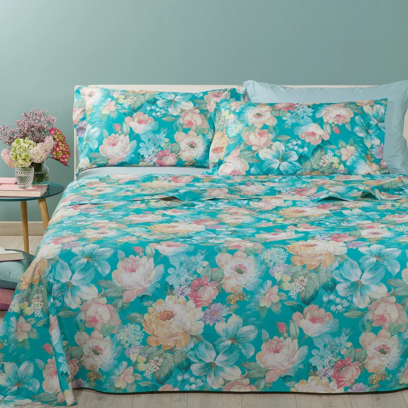 Completo Lenzuola Copriletto fragrance Garden in Cotone