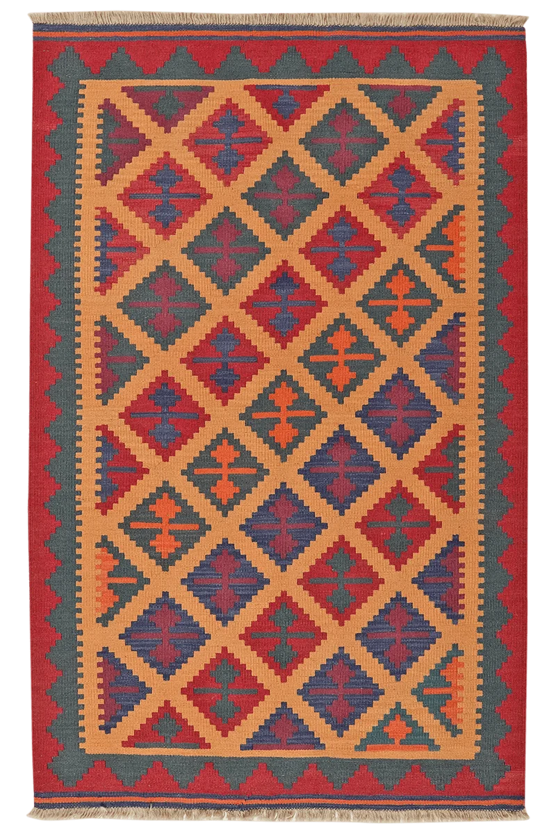 Kelim Gashgai · Handgewebt – Beige, 167x107 cm