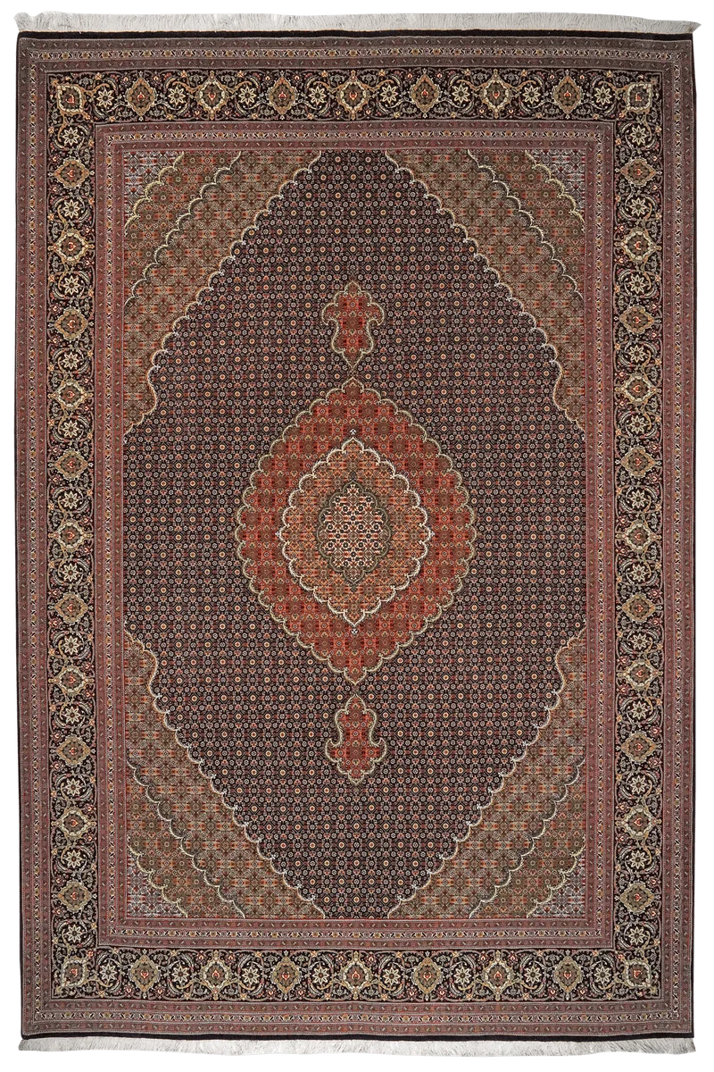 Tabriz 50 Raj · Handgeknüpft – Schwarz, 303x206 cm