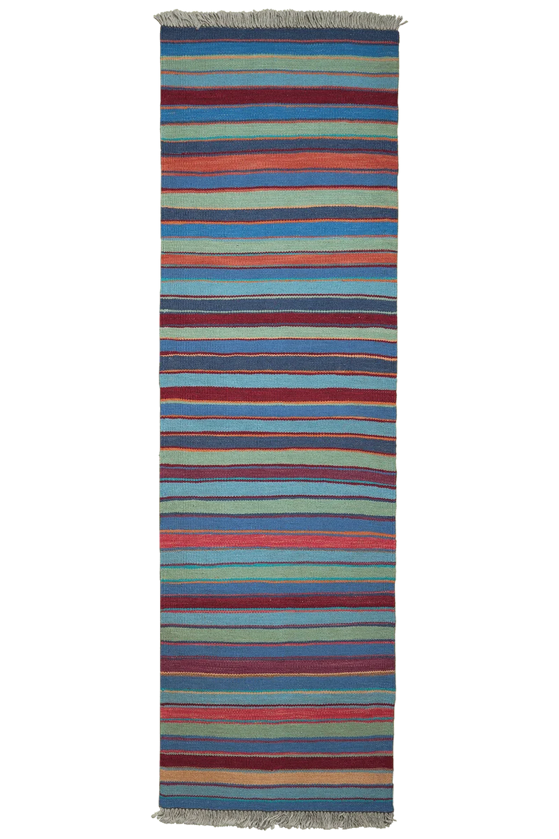 Kelim Gashgai · Handgewebt – Blau, 192x58 cm