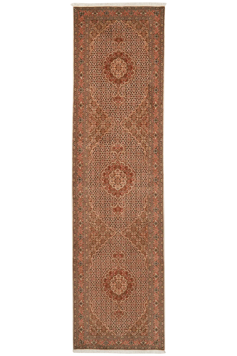Tabriz 50 Raj · Handgeknüpft – Braun, 301x80 cm