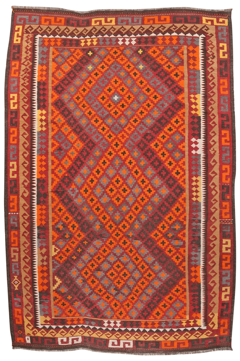 Kelim Belutch Old · Handgewebt – Bunt, 326x200 cm
