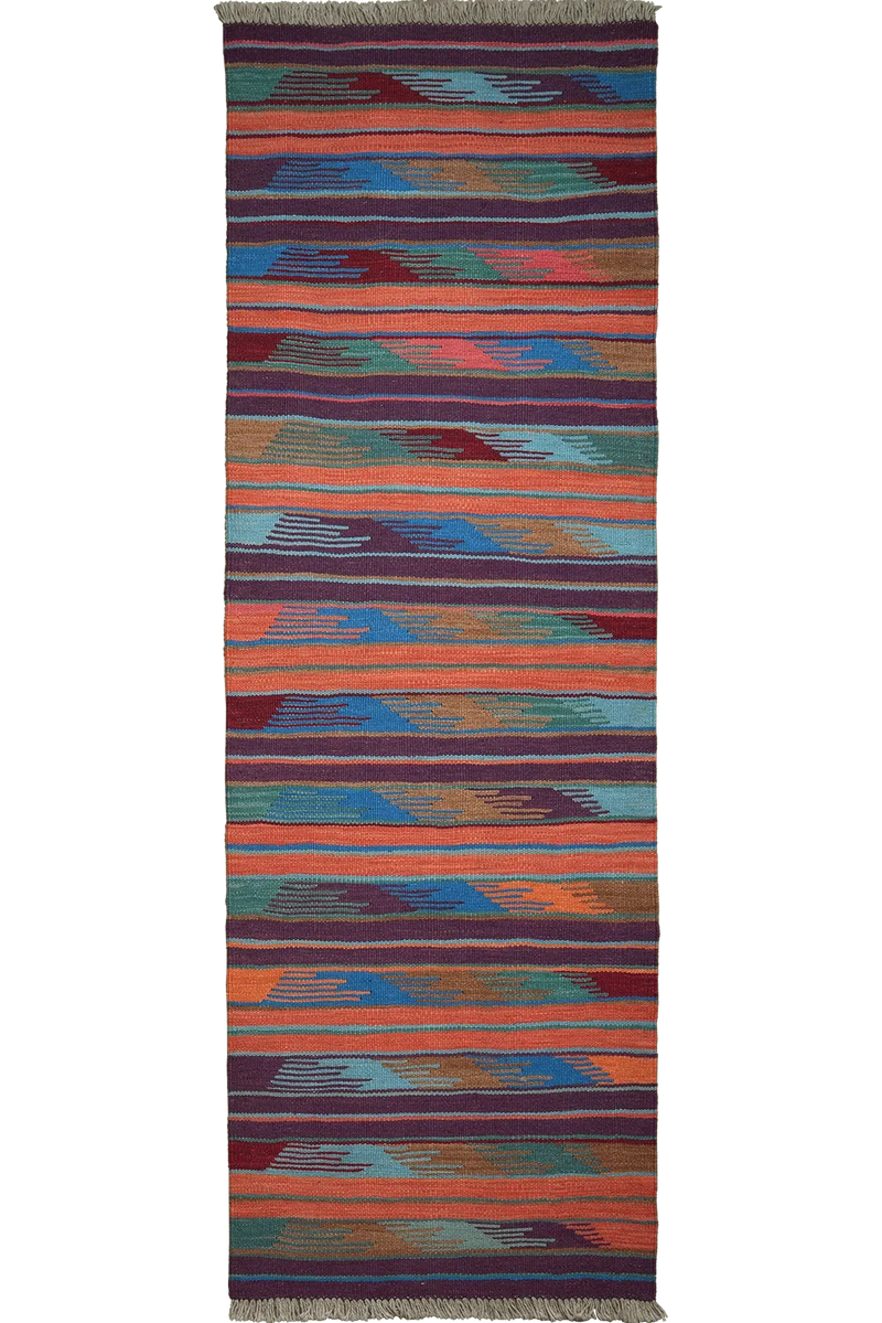 Kelim Gashgai · Handgewebt – Bunt, 190x64 cm