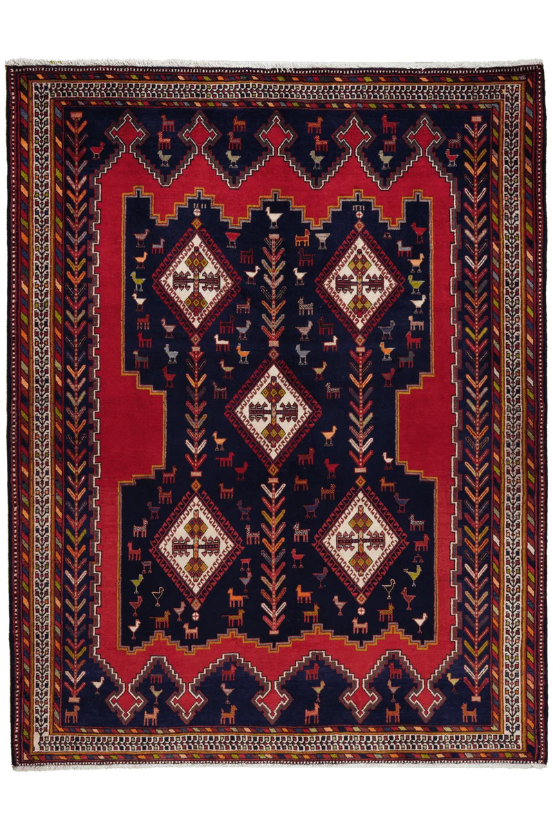 Afshar · Handgeknüpft – Blau, 223x172 cm