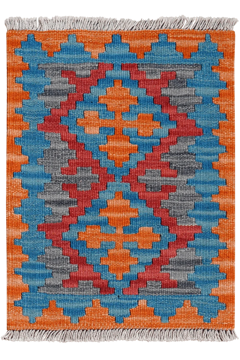Kelim Gashgai · Handgewebt – Blau, 60x45 cm