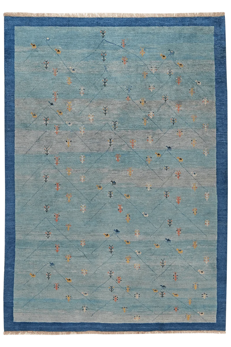Gabbeh Sonnat · Handgeknüpft – Blau, 291x203 cm