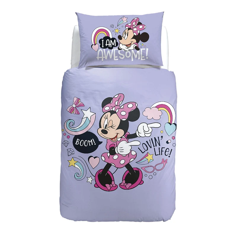 Copripiumino con federe minnie boom in Cotone