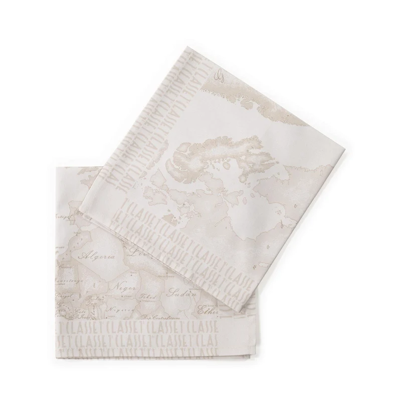 Set 2 Tovaglioli geo white in Cotone