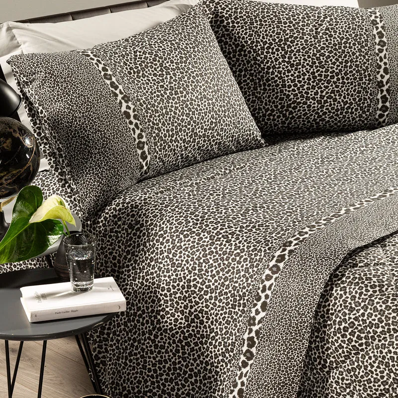 Completo Lenzuola leopard in Cotone
