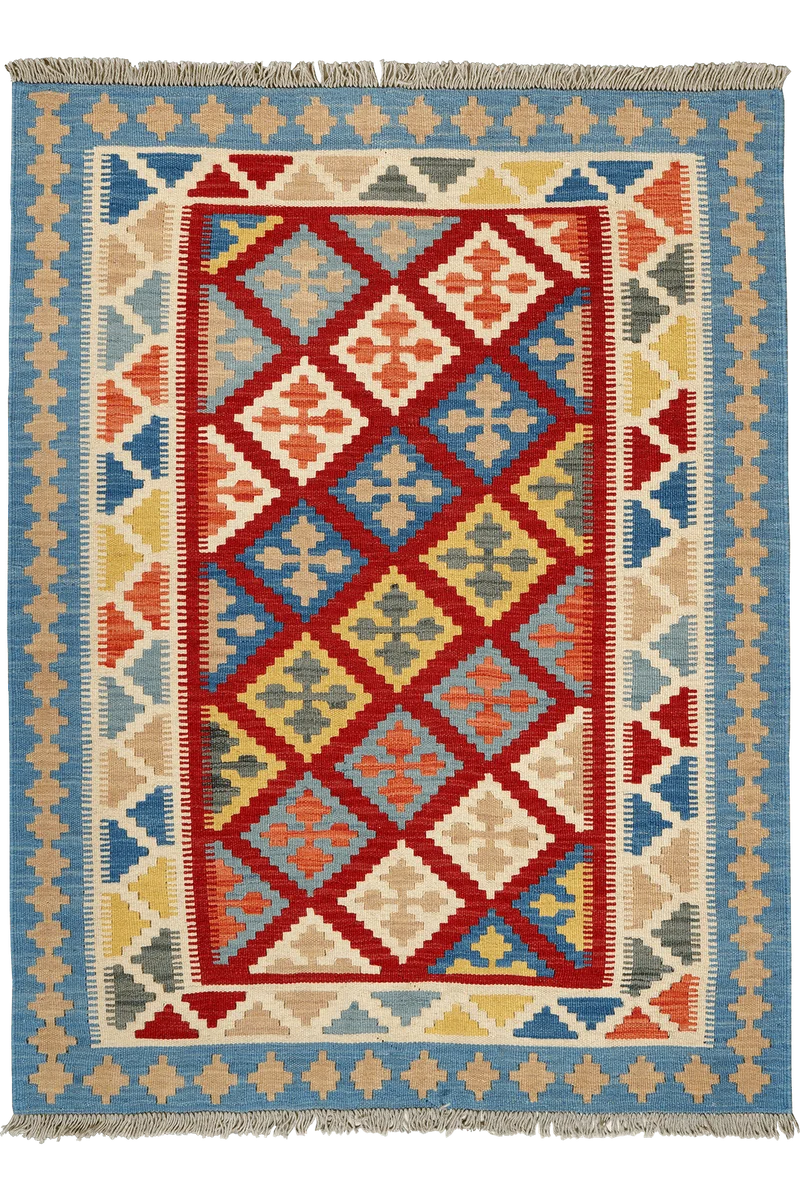 Kelim Gashgai · Handgewebt – Rot, 147x111 cm